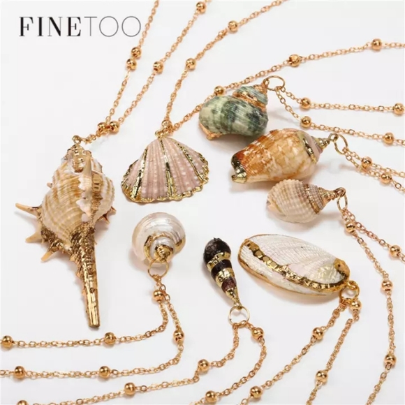 Gold Seashell Necklace - Picture 2 of 4